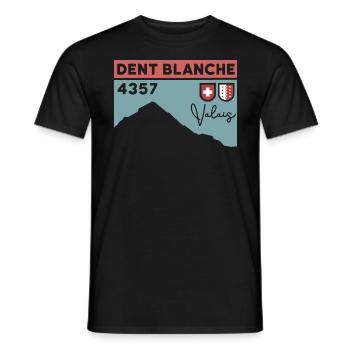 Dent Blanche Grenchen Valais Normal route alpine tour - Men's T-Shirt - black - Front - AI Model Male 178 light (178cm)