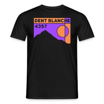 Dent Blanche Grenchen Valais Normal route alpine tour - Men's T-Shirt - black - Front - AI Model Male 178 light (178cm)