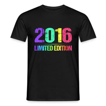 2016 Limited Edition Jahrgang 16er Retro Jahrgang - Männer T-Shirt - Schwarz - Vorne - AI Model Male 178 light (178cm)