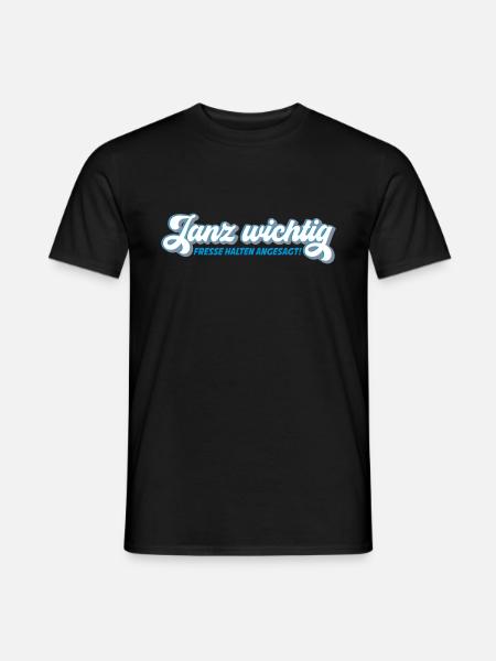 Janz Wichtig Fresse halten | Farben änderbar - Männer T-Shirt - Schwarz