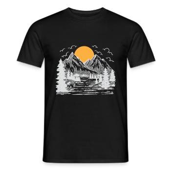 Arbre, Nature, Plein air, Forêt, Arbres, Protection de l’environnement - T-shirt homme - noir - Devant - AI Model Male 178 light (178cm)