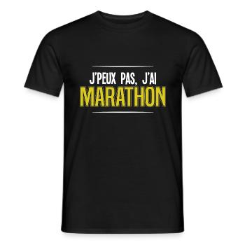 j'peux pas j'ai marathon - T-shirt homme - noir - Devant - AI Model Male 178 light (178cm)
