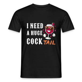boire, drôle, énorme, cocktail, adulte, humour, - T-shirt homme - noir - Devant - AI Model Male 178 light (178cm)