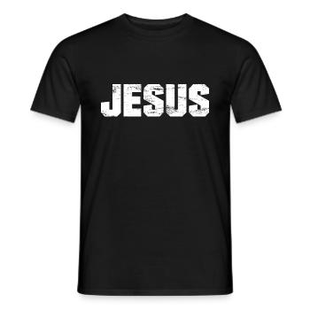 Jésus - Jésus Christ - Dieu - lettrage - T-shirt homme - noir - Devant - AI Model Male 178 light (178cm)