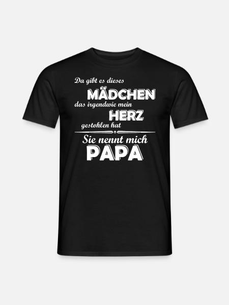 Papa das herz gestohlen - Männer T-Shirt - Schwarz