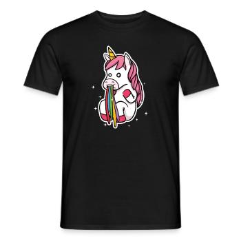 Unicorn Rainbow Colorful Pug Handing Gift - Men's T-Shirt - black - Front - AI Model Male 178 light (178cm)