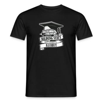 Bildung statt Aluhut Anti Verschwörungstheoretiker - Männer T-Shirt - Schwarz - Vorne - AI Model Male 178 light (178cm)