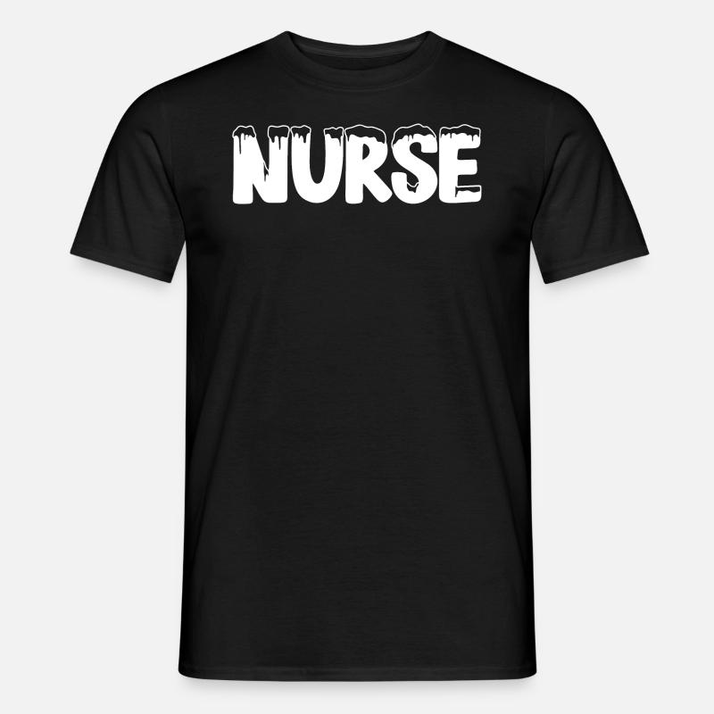 Text Ice Christmas Costume Nurse - Men's T-shirt - black