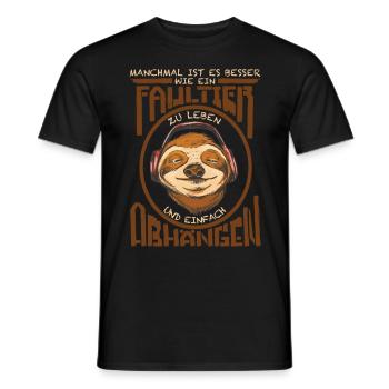 Faultier Lifestyle, Abhängen - Männer T-Shirt - Schwarz - Vorne - AI Model Male 178 light (178cm)