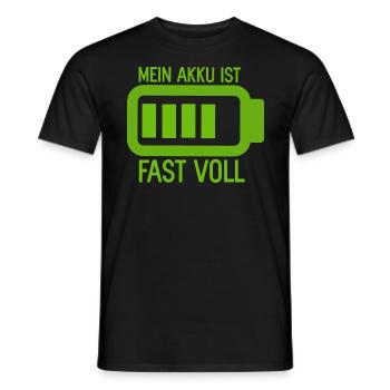 Mein Akku ist fast Voll Batterie und Energie - Männer T-Shirt - Schwarz - Vorne - AI Model Male 178 light (178cm)