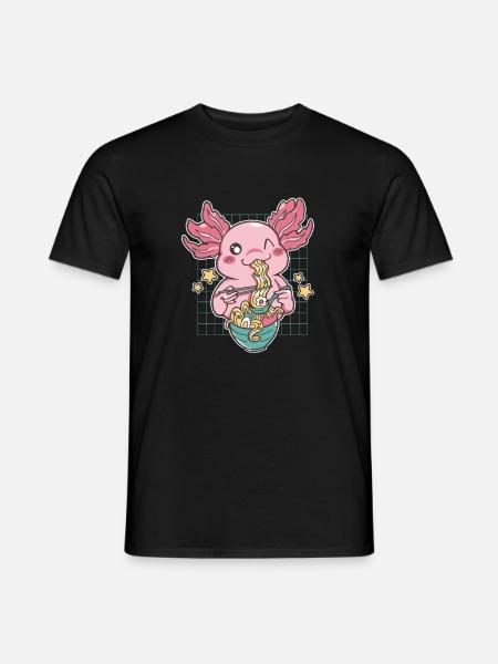 Funny Axolotl Ramen - Men's T-Shirt - black