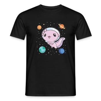Lustiges Axolotl Weltraum - Männer T-Shirt - Schwarz - Vorne - AI Model Male 178 light (178cm)