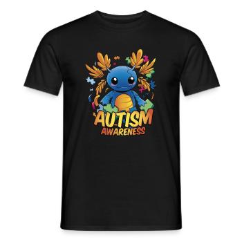 Lustiges Axolotl Autismus - Männer T-Shirt - Schwarz - Vorne - AI Model Male 178 light (178cm)