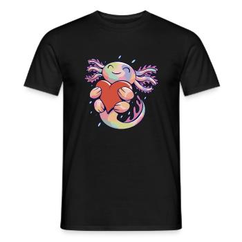 Lustiges Axolotl Herz - Männer T-Shirt - Schwarz - Vorne - AI Model Male 178 light (178cm)