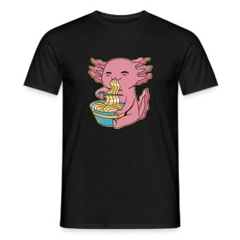Ramen drôle d’axolotl - T-shirt homme - noir - Devant - AI Model Male 178 light (178cm)
