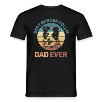 Design unique de Border Collie pour - T-shirt homme - noir - Devant - AI Model Male 178 light (178cm)