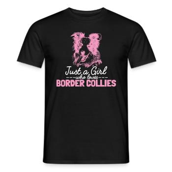 Border Collie chien papa maman Collie Design - T-shirt homme - noir - Devant - AI Model Male 178 light (178cm)