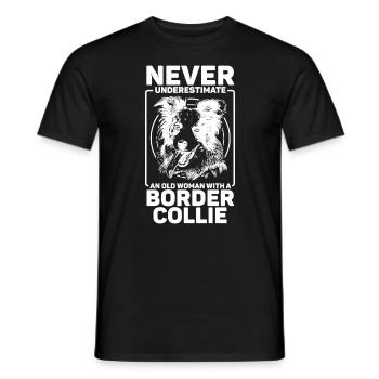 Unique border collie design for - Men's T-Shirt - black - Front - AI Model Male 178 light (178cm)