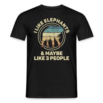 Elefant Spirit Tier Liebe Vintage Design - Männer T-Shirt - Schwarz - Vorne - AI Model Male 178 light (178cm)