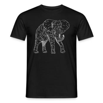 d’éléphant Animal Rétro Vintage Design - T-shirt homme - noir - Devant - AI Model Male 178 light (178cm)