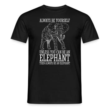 Éléphant Animal amour Design Vintage - T-shirt homme - noir - Devant - AI Model Male 178 light (178cm)