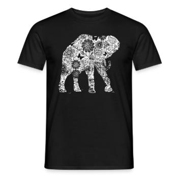 d’éléphant Animal Rétro Vintage Design - T-shirt homme - noir - Devant - AI Model Male 178 light (178cm)
