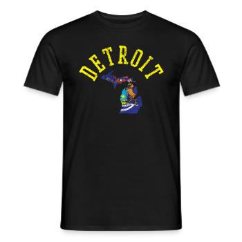 Detroit USA Pride Patriot Flag Independence - Men's T-Shirt - black - Front - AI Model Male 178 light (178cm)