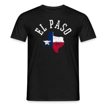 El Paso USA Flag Patriotic Design - Men's T-Shirt - black - Front - AI Model Male 178 light (178cm)