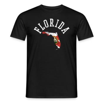 Découvrez votre Florida Usa Flag Patriot Design - T-shirt homme - noir - Devant - AI Model Male 178 light (178cm)