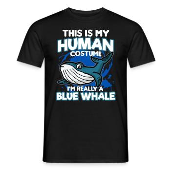 Human Costume Really a Blue Whale - Men's T-Shirt - black - Front - AI Model Male 178 light (178cm)