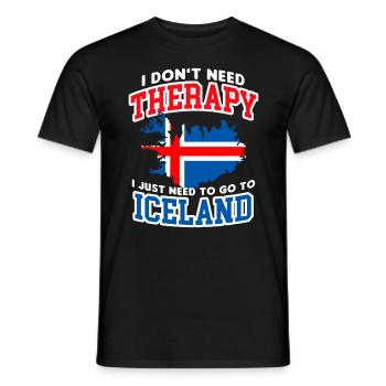 Drapeau islandais embrassant le design des aurores boréales - T-shirt homme - noir - Devant - AI Model Male 178 light (178cm)
