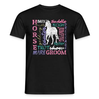 Gallop Into Style Horse Head Barn Design - Men's T-Shirt - black - Front - AI Model Male 178 light (178cm)