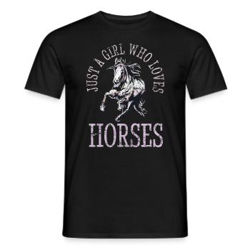 Horse Fan Racing Riding Head Sayings Farm Barn - Men's T-Shirt - black - Front - AI Model Male 178 light (178cm)