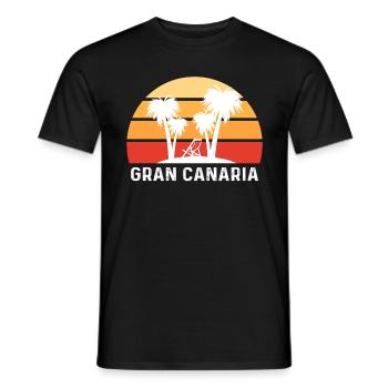 Gran Canaria Vacation Palm Trees Paradise - Men's T-Shirt - black - Front - AI Model Male 178 light (178cm)