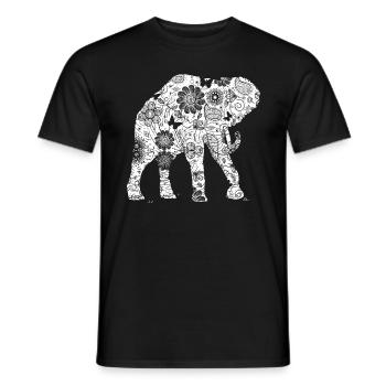 Spirit Animal Elephant Love and Retro Feeling - Men's T-Shirt - black - Front - AI Model Male 178 light (178cm)