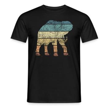 d’éléphant Animal Rétro Amour Vintage Design - T-shirt homme - noir - Devant - AI Model Male 178 light (178cm)