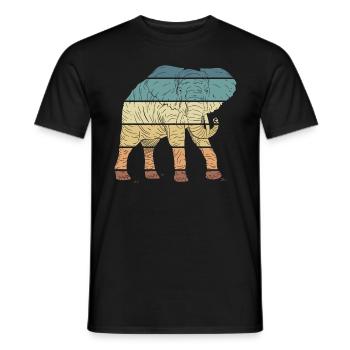 Elephant Spirit Animal Retro Vintage Design - Men's T-Shirt - black - Front - AI Model Male 178 light (178cm)
