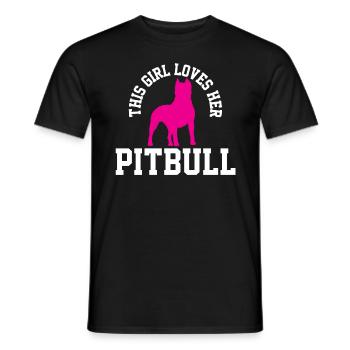 Collection de conception d’œuvres d’art uniques Pitbull Girl - T-shirt homme - noir - Devant - AI Model Male 178 light (178cm)