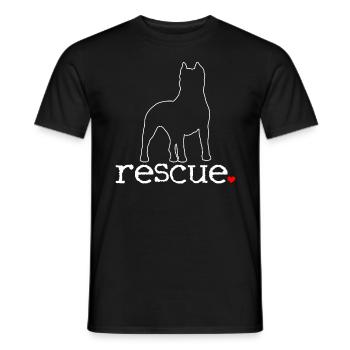 Pitbull Rescue Awareness Love Canine Support - Men's T-Shirt - black - Front - AI Model Male 178 light (178cm)