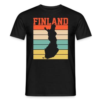Entdecken Sie die Essenz Finnlands mit Helsinki - Männer T-Shirt - Schwarz - Vorne - AI Model Male 178 light (178cm)