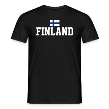 Découvrez le design du drapeau scandinave - T-shirt homme - noir - Devant - AI Model Male 178 light (178cm)