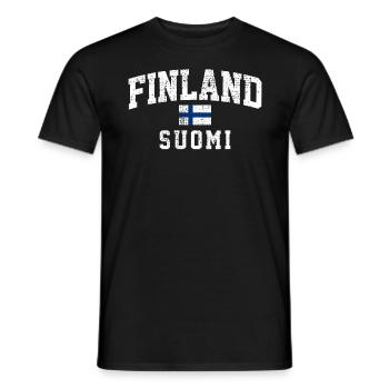 Helsinki Vibes Finnish Flag Scandinavia Essence - Männer T-Shirt - Schwarz - Vorne - AI Model Male 178 light (178cm)