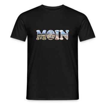 Moin sagt man in Norddeutschland - Männer T-Shirt - Schwarz - Vorne - AI Model Male 178 light (178cm)