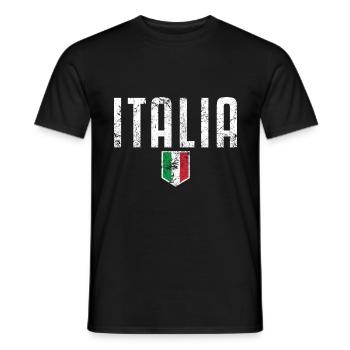 Italia Italien Flagge Zeichen Liebe Rom - Männer T-Shirt - Schwarz - Vorne - AI Model Male 178 light (178cm)