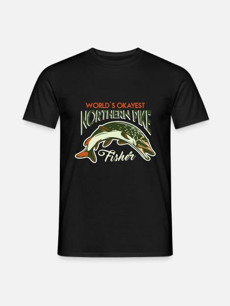 fishing, pike, northern, - Männer T-Shirt - Schwarz