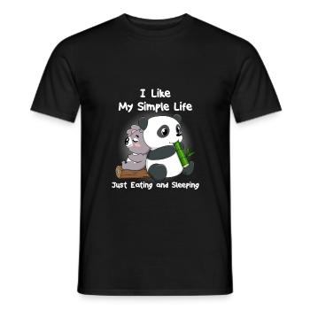 Koala Panda manger dormir Relax se détendre Cadeau - T-shirt homme - noir - Devant - AI Model Male 178 light (178cm)