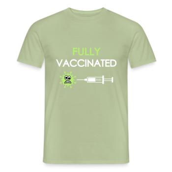 Vollständig geimpft, covid, fully vaccinated - Männer T-Shirt - Sage - Vorne - AI Model Male 178 light (178cm)