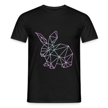 Dessin au trait lapin pastel lapin mode Harajuku - T-shirt homme - noir - Devant - AI Model Male 178 light (178cm)