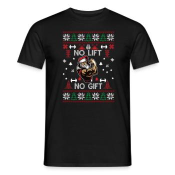 Le gymnase de Noël laid Santa Gym dit - T-shirt homme - noir - Devant - AI Model Male 178 light (178cm)