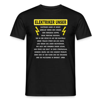 Les électriciens notre - T-shirt homme - noir - Devant - AI Model Male 178 light (178cm)